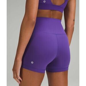 Lululemon petrol purple wunder train biker shorts - size 6, 4" inseam